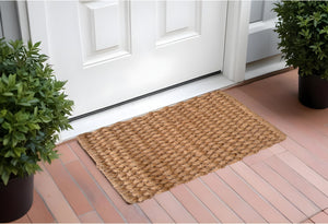 Homeroots 24" X 36" Brown Coir Weave Outdoor Door Mat   555450