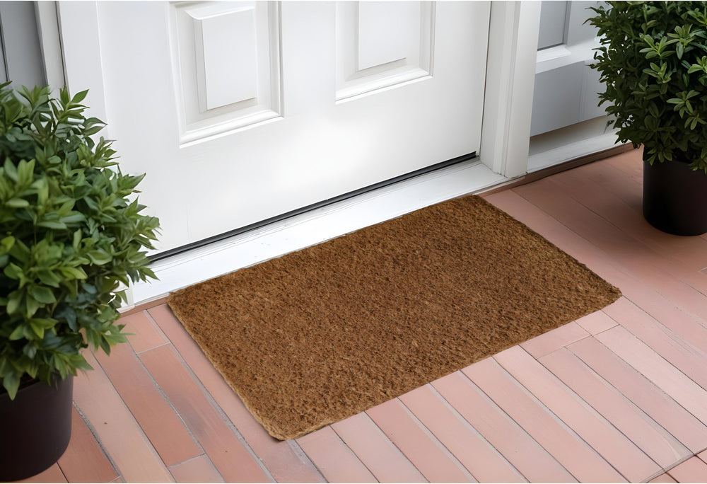 Homeroots 24" X 39" Brown Coir Outdoor Door Mat   555455