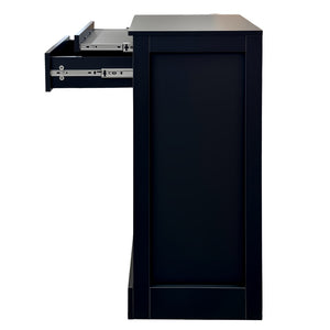 English Elm Black Walnut Modular Buffet Cabinet with Wine Storage Open Shelf and Drawer W331P410380
