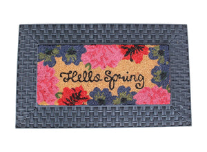 Homeroots 18" X 30" Brown And Black Rubber And Coir Spring Summer Outdoor Door Mat With Inserts   555507