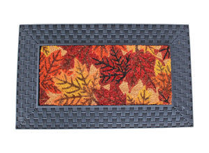 Homeroots 18" X 30" Brown Rubber And Coir Seasonal Outdoor Door Mat With Inserts   555508