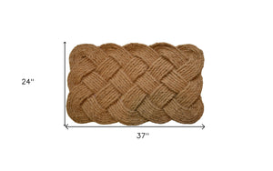 Homeroots 24" X 37" Brown Coir Weave Outdoor Door Mat   555567