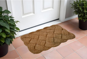 Homeroots 24" X 37" Brown Coir Weave Outdoor Door Mat   555567