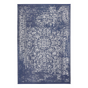 Homeroots 3' X 5' Navy Blue Distressed Area Rug - Stain Resistant, Uv Protected, Perfect For Kids & Pets!  Polypropylene 555576