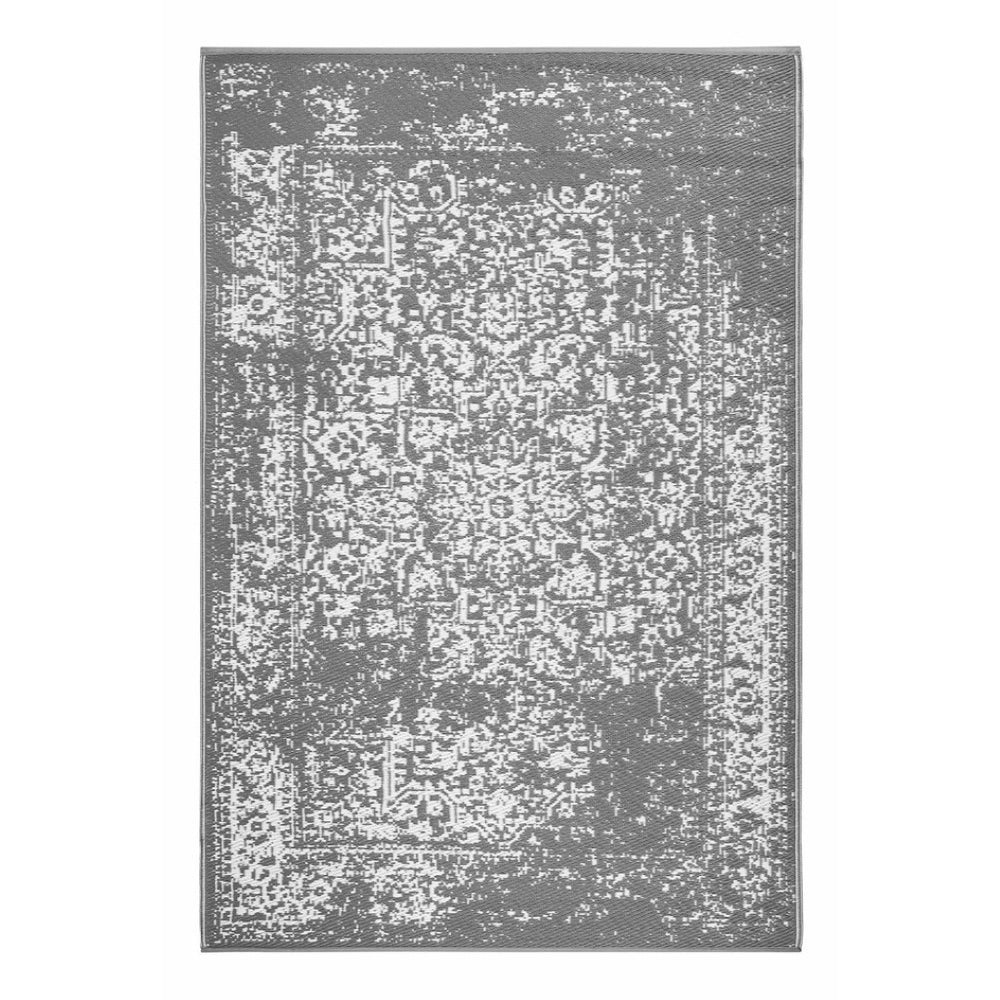 HomeRoots 4' X 6' Gray Indoor Outdoor Area Rug – Durable, Stain Resistant, Reversible Design for Busy Homes 555577