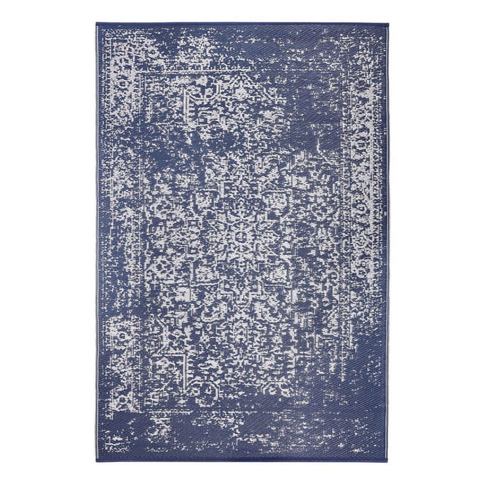 HomeRoots 4' X 6' Navy Blue Indoor/Outdoor Area Rug - Durable, Reversible, Stain-Resistant for High-Traffic Spaces 555578