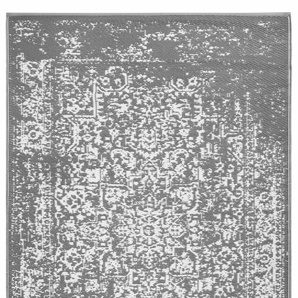 Homeroots 5' X 8' Gray Machine Braided Distressed Area Rug With Uv Protection - Stain Resistant & Stylish!  Polypropylene 555579