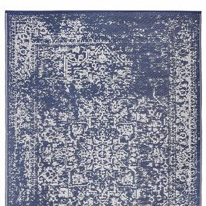 Homeroots 5' X 8' Navy Blue Distressed Area Rug – Stylish, Stain Resistant, Uv Protected For Homes With Kids & Pets  Polypropylene 555580