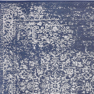 Homeroots 6' Navy Blue Machine Braided Distressed Area Rug - Stain Resistant, Uv Protected, Perfect For Homes!  Polypropylene 555581