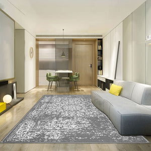 Homeroots 8' X 10' Gray Machine Braided Distressed Area Rug - Stain Resistant & Uv Protected For Home Comfort  Polypropylene 555582