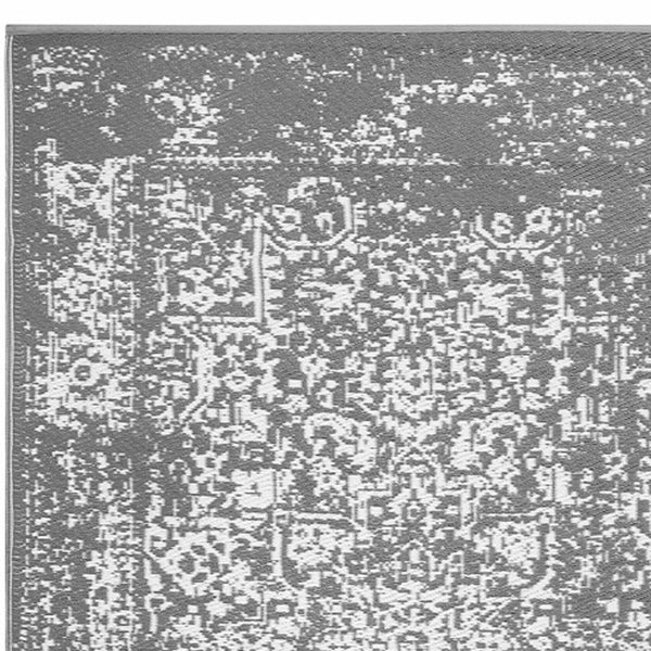 Homeroots 8' X 10' Gray Machine Braided Distressed Area Rug - Stain Resistant & Uv Protected For Home Comfort  Polypropylene 555582