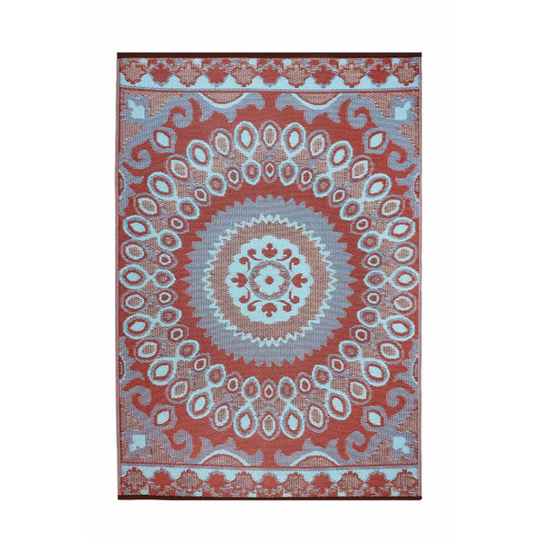 HomeRoots 4' Brown Floral Area Rug - Durable, Stain-Resistant Design for Indoor & Outdoor Spaces, Easy Care 555583