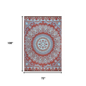 Homeroots 6' Brown Floral Distressed Area Rug - Stylish, Stain-resistant & Uv Protected For Any Space  Polypropylene 555585