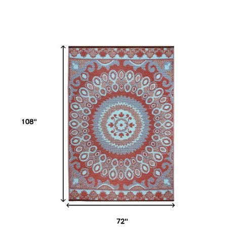 Homeroots 6' Brown Floral Distressed Area Rug - Stylish, Stain-resistant & Uv Protected For Any Space  Polypropylene 555585