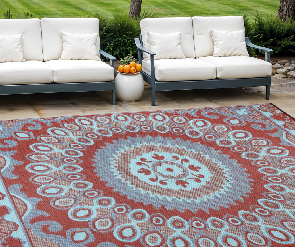 Homeroots 6' Brown Floral Distressed Area Rug - Stylish, Stain-resistant & Uv Protected For Any Space  Polypropylene 555585