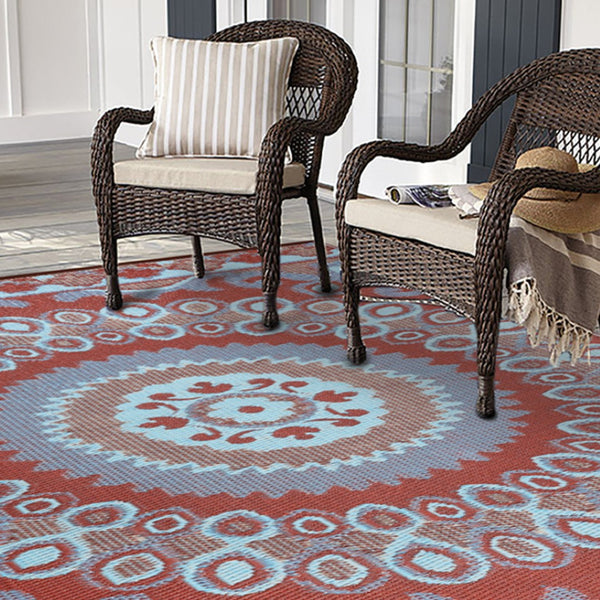 Homeroots 8' X 10' Brown Floral Area Rug - Stain Resistant, Uv Protected, Perfect For Homes With Kids & Pets!  Polypropylene 555586