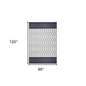 Homeroots 8' X 10' Gray Geometric Area Rug - Stylish, Stain-resistant, Indoor/Outdoor Design For Any Space  Polypropylene 555589