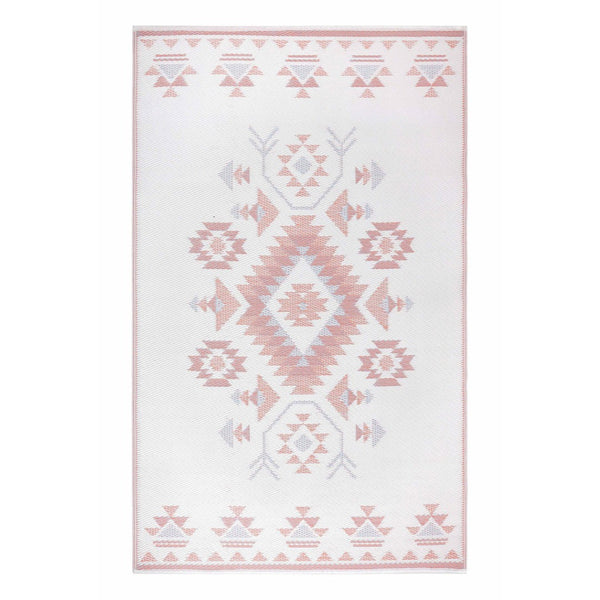 HomeRoots 4' Modern Orange Geometric Indoor/Outdoor Area Rug - Durable, Stain Resistant, Reversible Design! 555596