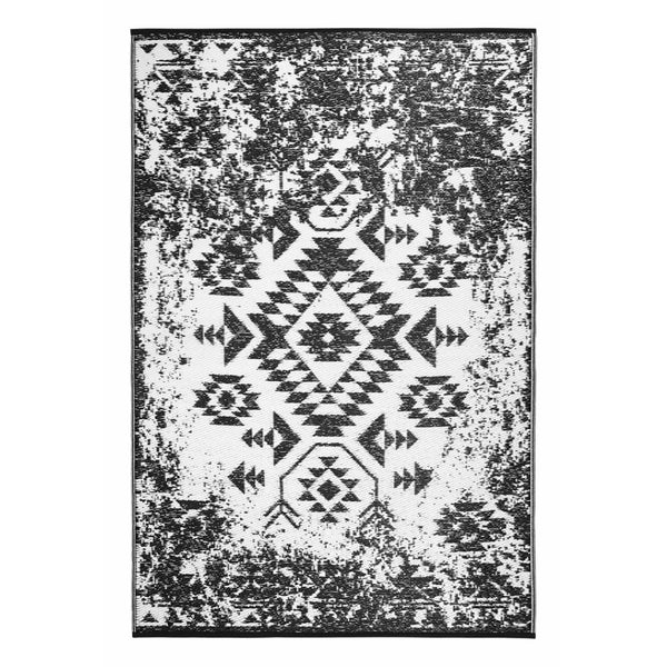 HomeRoots 4' X 6' Black Area Rug - Stylish Indoor/Outdoor Solution with Durable, Stain-Resistant Design! 555598