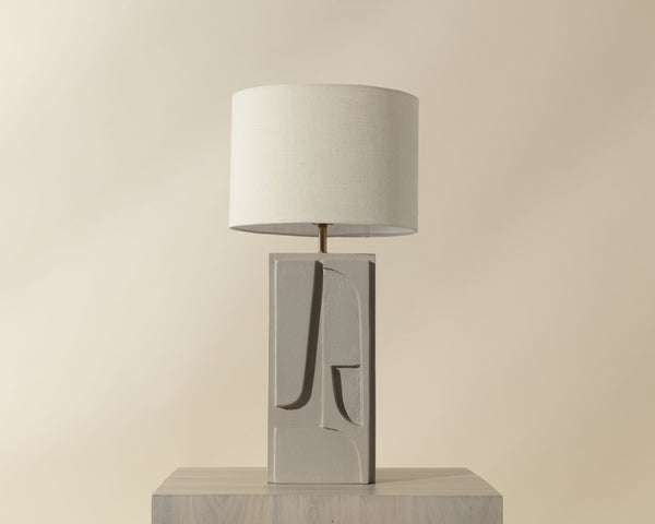 Sunpan Dirsan Table Lamp - Elegant Aluminum Design with Modern Finish and Versatile Bulb Compatibility Taupe