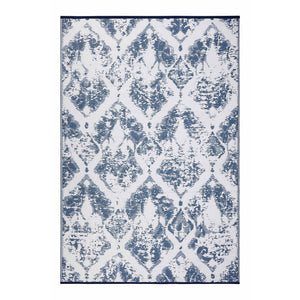 Homeroots 4' Teal Blue Distressed Indoor-outdoor Area Rug - Stain Resistant, Uv Protected, Kid & Pet Friendly!  Polypropylene 555600