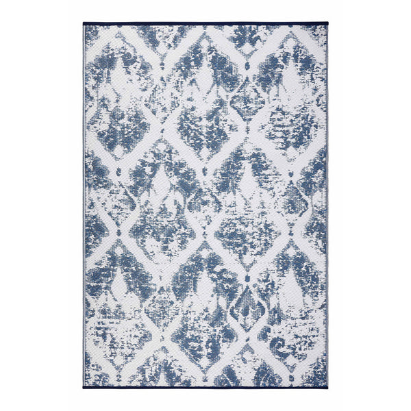 Homeroots 4' Teal Blue Distressed Indoor-outdoor Area Rug - Stain Resistant, Uv Protected, Kid & Pet Friendly!  Polypropylene 555600