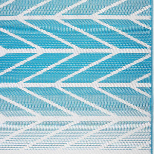 Homeroots 3' X 5' Aqua Geometric Braided Area Rug – Stylish, Distressed Design With Uv Protection & Stain Resistance  Polypropylene 555601