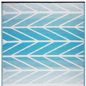 Homeroots 3' X 5' Aqua Geometric Braided Area Rug – Stylish, Distressed Design With Uv Protection & Stain Resistance  Polypropylene 555601