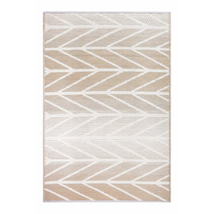HomeRoots 4' X 6' Taupe Geometric Area Rug - Modern, Durable & Versatile for Indoor/Outdoor High-Traffic Spaces 555603