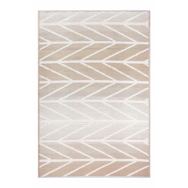 Homeroots 4' Taupe Geometric Area Rug - Distressed Indoor Outdoor Mat, Stain Resistant, Uv Protected Design!  Polypropylene 555603