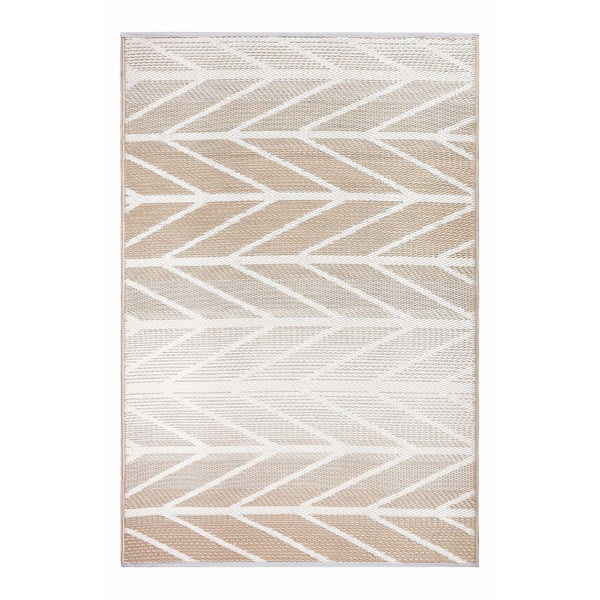 HomeRoots 5' Taupe Geometric Area Rug – Durable Indoor/Outdoor Design, Reversible & Stain-Resistant for All Spaces 555605