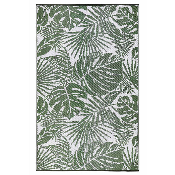 Homeroots 8' X 10' Green Floral Area Rug - Stain Resistant, Uv Protected, Perfect For Indoor & Outdoor Spaces!  Polypropylene 555614