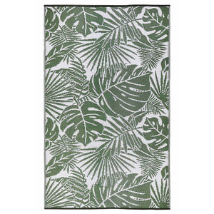 Homeroots 5' X 8' Green Floral Area Rug - Durable, Stain-resistant Design For Indoor/Outdoor Spaces, Uv Protected  Polypropylene 555616