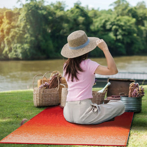 Homeroots 4' X 6' Orange Machine-braided Area Rug - Stain Resistant, Uv Protected, Perfect For Kids & Pets!  Polypropylene 555619