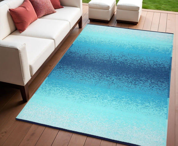 Homeroots 4' X 6' Teal Blue Distressed Area Rug – Uv Protected, Stain Resistant, Perfect For Kids & Pets!  Polypropylene 555620