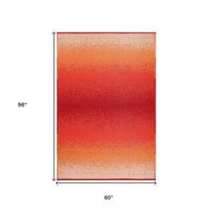 Homeroots 5' X 8' Orange Machine-braided Area Rug – Uv Protected, Stain Resistant, Perfect For Kids & Pets!  Polypropylene 555621