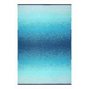 HomeRoots 6' X 9' Teal Blue Machine-Braided Area Rug - Stylish, UV-Protected, Distressed Design for High-Traffic Rooms 555624