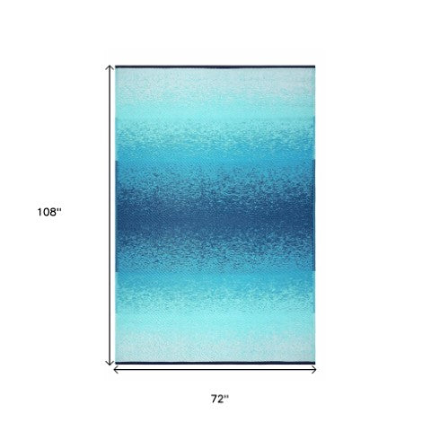 Homeroots 6' X 9' Teal Blue Machine-braided Distressed Area Rug - Uv Protection, Stain Resistant, Kid-friendly!  Polypropylene 555624