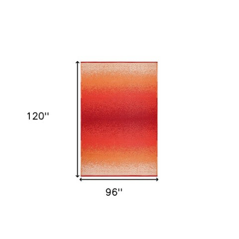 Homeroots 8' X 10' Orange Machine Braided Area Rug - Stain Resistant, Uv Protected, Perfect For Indoor & Outdoor Spaces  Polypropylene 555625