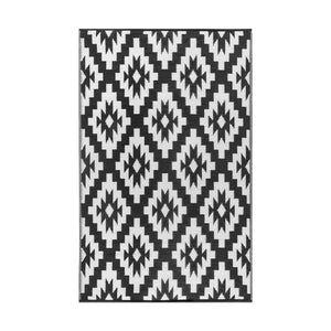 Homeroots 4' Black Geometric Area Rug - Stylish Indoor/Outdoor Braided Design With Stain Resistance & Uv Protection  Polypropylene 555631