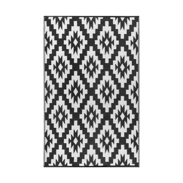 Homeroots 4' Black Geometric Area Rug - Stylish Indoor/Outdoor Braided Design With Stain Resistance & Uv Protection  Polypropylene 555631