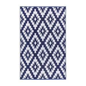 Homeroots 4' X 6' Blue Geometric Area Rug - Uv-protected, Stain-resistant, Stylish For Indoor & Outdoor Spaces  Polypropylene 555632