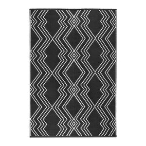 HomeRoots 4' X 6' Modern Black Geometric Distressed Area Rug with UV Protection - Durable & Stylish Design 555633