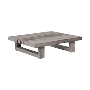 Homeroots 33" Gray Solid Wood Outdoor Coffee Table  Eucalyptus 555647