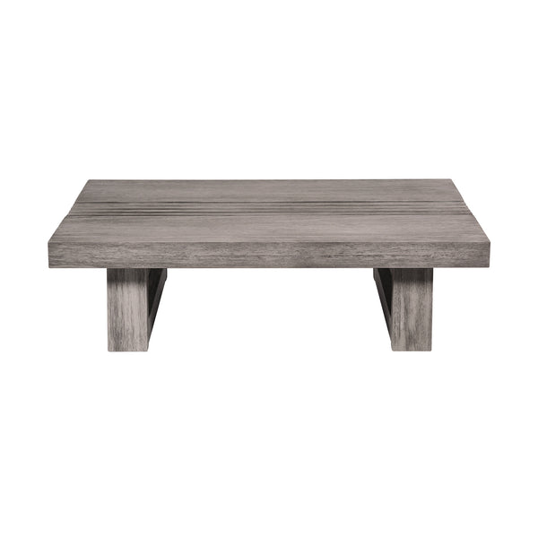 Homeroots 33" Gray Solid Wood Outdoor Coffee Table  Eucalyptus 555647