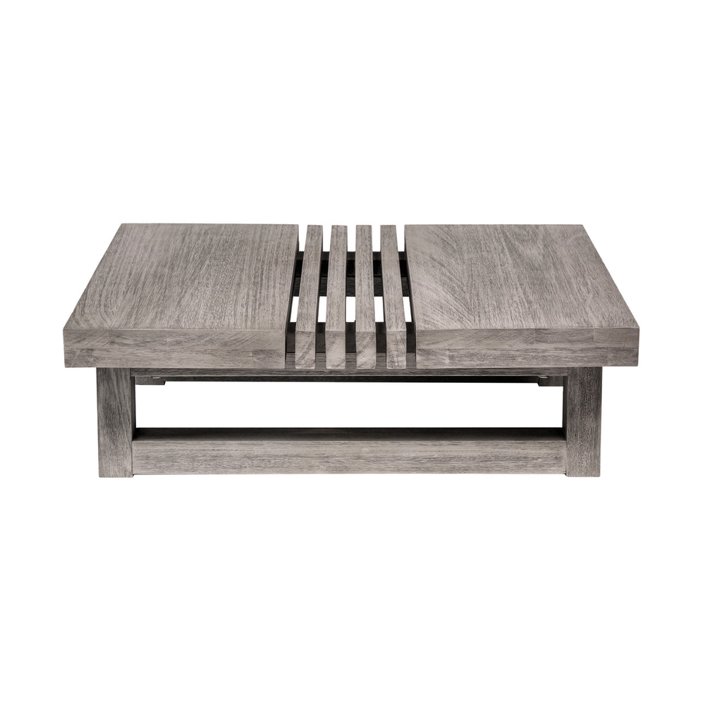 Homeroots 33" Gray Solid Wood Outdoor Coffee Table  Eucalyptus 555647