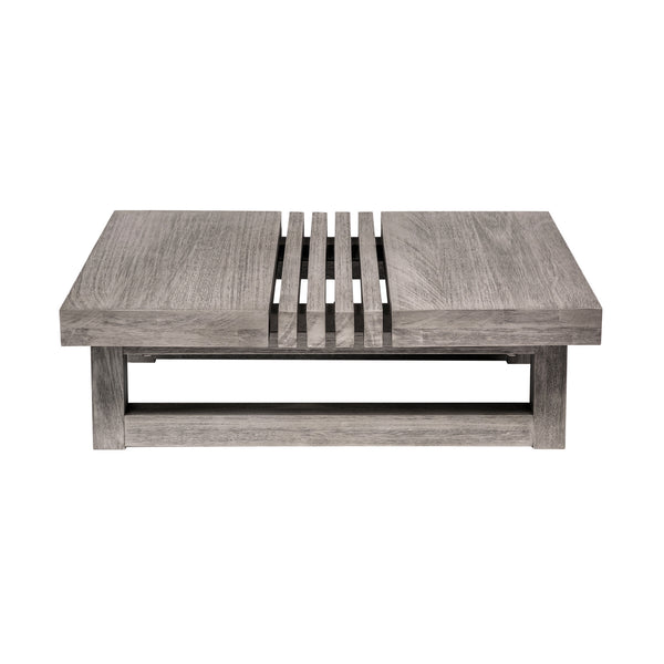 Homeroots 33" Gray Solid Wood Outdoor Coffee Table  Eucalyptus 555647