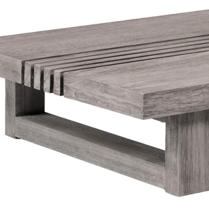 Homeroots 33" Gray Solid Wood Outdoor Coffee Table  Eucalyptus 555647