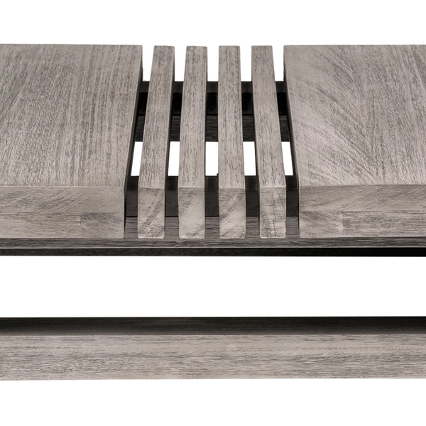 Homeroots 33" Gray Solid Wood Outdoor Coffee Table  Eucalyptus 555647