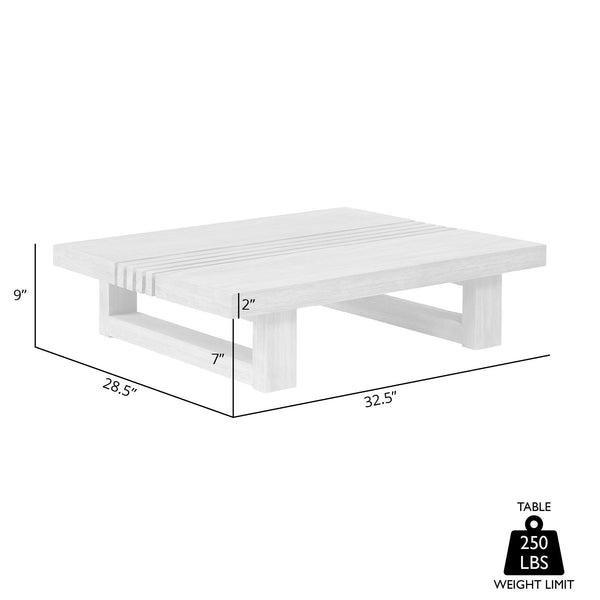 Homeroots 33" Gray Solid Wood Outdoor Coffee Table  Eucalyptus 555647